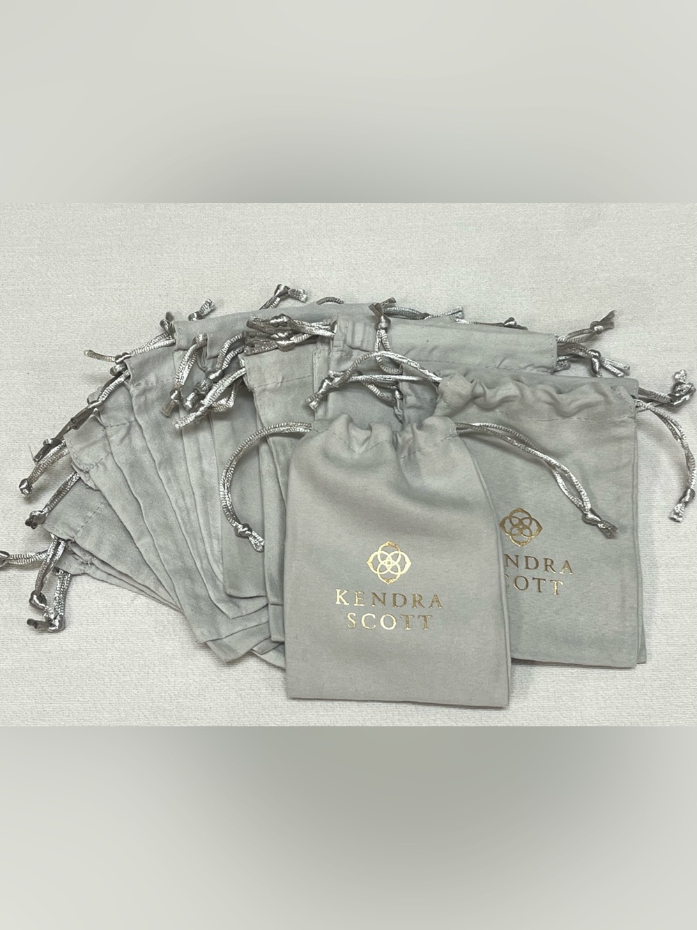 Lot of 20 - Gray Kendra Scott Dust Bag Pouches